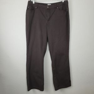 Chico's Brown Slacks Embellished Pocket 0121